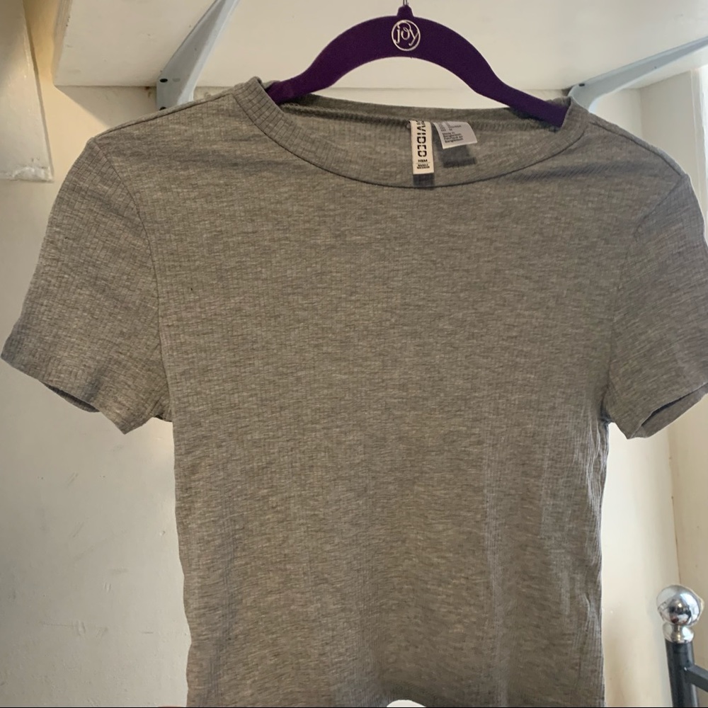 Gray cropped shirt